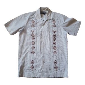 Vintage  David Taylor Emboidered Guayabera Shirt sz Small